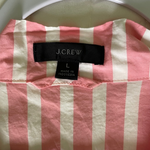 J Crew Maxi Poplin Pink Stripe Dress Large - Picture 3 of 8